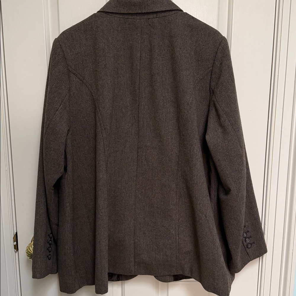 NWT Penningtons sz 22 Brown textured blazer jacket single breasted nice seams - Picture 4 of 11